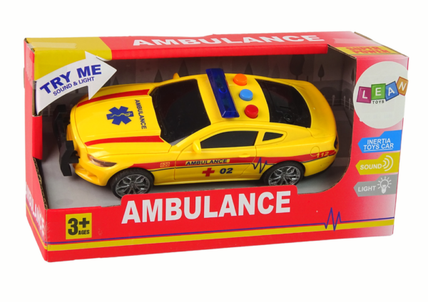 Sports Car Ambulance Lights Sound Yellow - Image 4