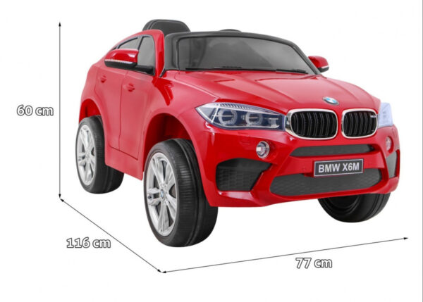 Licencirani auto na akumulator BMW X6M - crveni/lakirani - Image 2