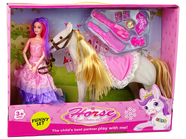 Princess Doll with White Pony Figures Accessories. - Image 7