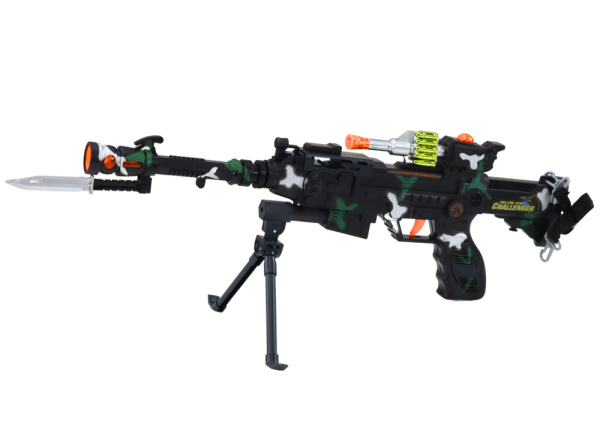 Battery Operated Machine Gun Lights Sounds Realistic Toy - Image 2