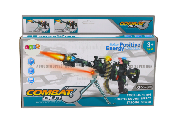 Battery Operated Machine Gun Lights Sounds Realistic Toy - Image 4