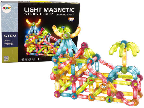 Magnetni blokovi Glowing Ball - 128 Elemenata