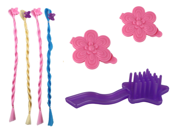 Princess Doll Purple Dress Set of Braids Extensions - Image 2