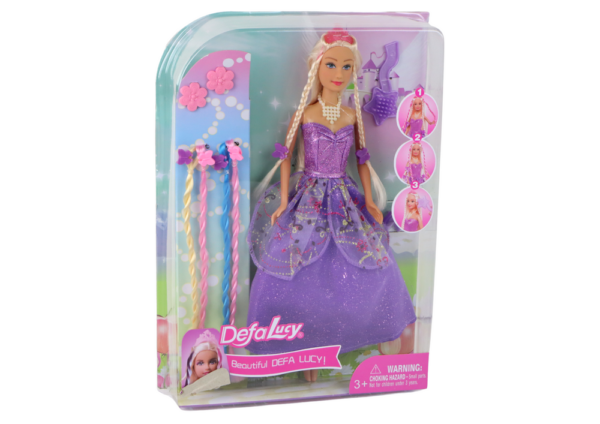 Princess Doll Purple Dress Set of Braids Extensions - Image 4