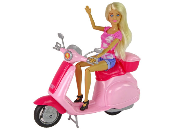 Anlily doll on a Pink Scooter Blonde Hair Helmet - Image 2