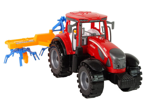 Red Tractor with Rake Friction Drive - Image 6