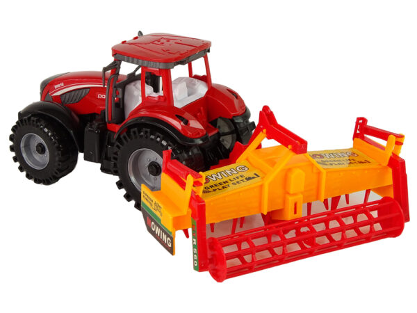 Red Tractor with Orange Cultivator Drive - Image 3