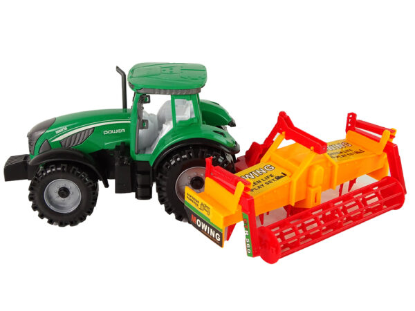 Green Tractor with Orange Cultivator for Kids - Image 3