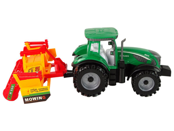 Green Tractor with Orange Cultivator for Kids - Image 5