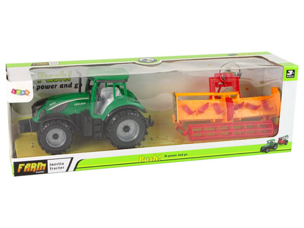 Green Tractor with Orange Cultivator for Kids - Image 7