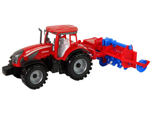 Red Tractor with Plough Friction Drive - Image 2