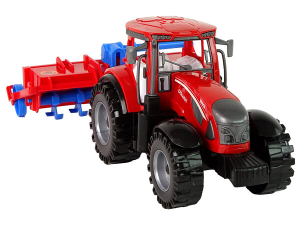 Red Tractor with Plough Friction Drive - Image 7