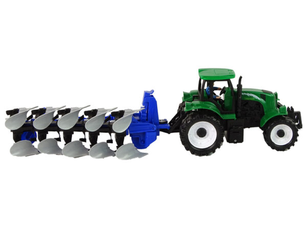 Tractor with Plow Plastic Green Blue - Image 4