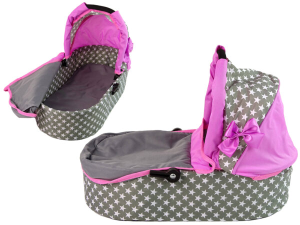 Kolica za lutke 2-in-1 Carrycot Stars - siva - Image 10