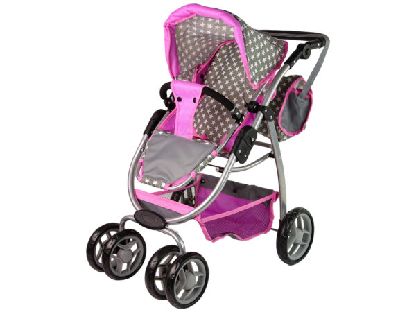 Kolica za lutke 2-in-1 Carrycot Stars - siva - Image 4