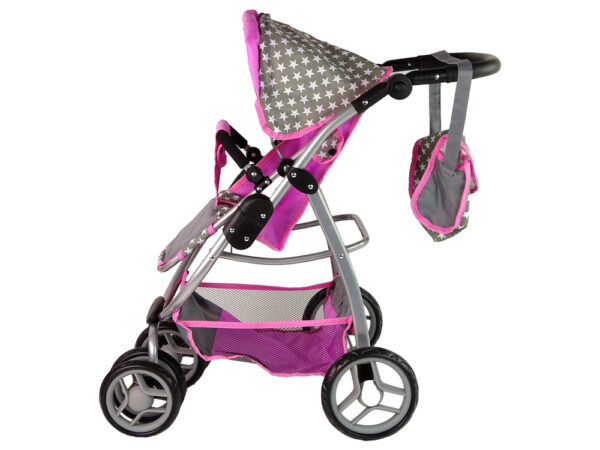 Kolica za lutke 2-in-1 Carrycot Stars - siva - Image 5