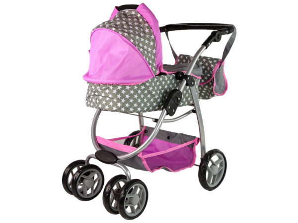 Kolica za lutke 2-in-1 Carrycot Stars - siva - Image 8