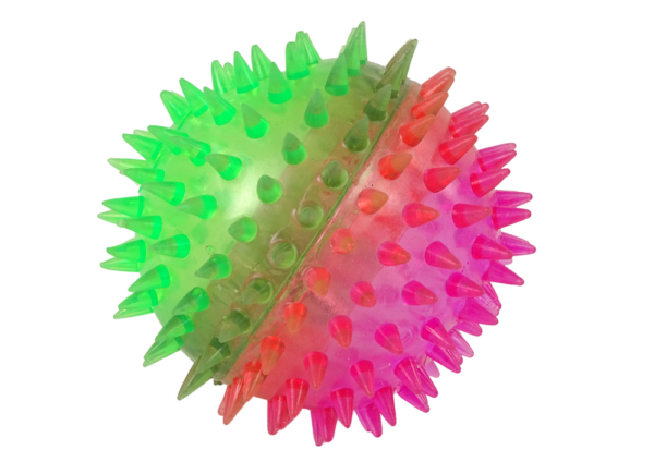 Spiked ball transparent 8.5cm with light bicolour HPA07