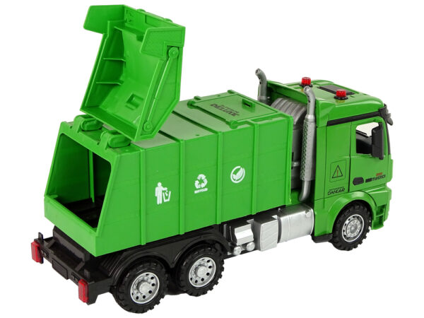 Green Remote Controlled Garbage Truck Remote Control 2.4G Lights Sound - Image 4