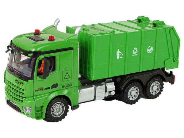 Green Remote Controlled Garbage Truck Remote Control 2.4G Lights Sound - Image 2