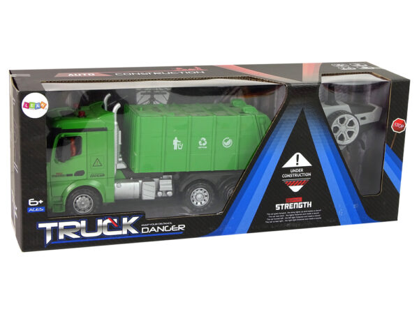 Green Remote Controlled Garbage Truck Remote Control 2.4G Lights Sound - Image 9