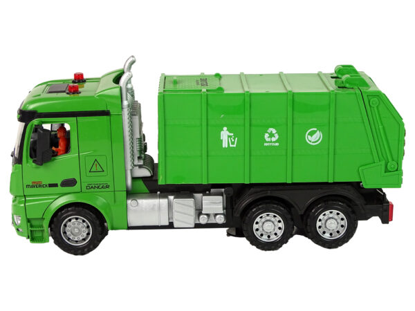 Green Remote Controlled Garbage Truck Remote Control 2.4G Lights Sound - Image 6