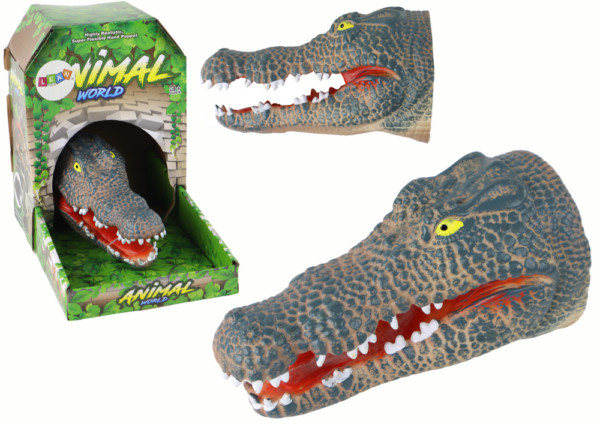 Crocodile Animal Hand Puppet Gray