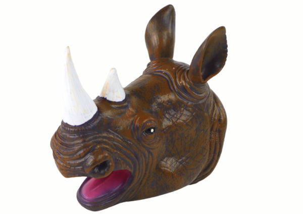 Rhinoceros Animal Hand Puppet Brown - Image 3