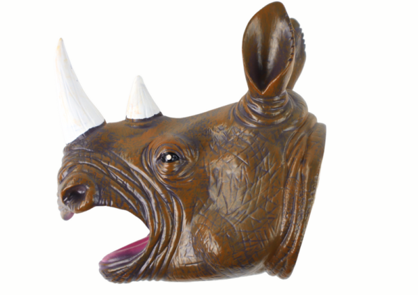 Rhinoceros Animal Hand Puppet Brown - Image 2