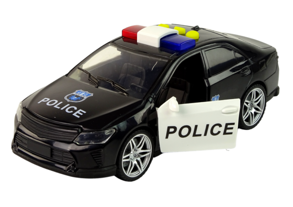 Car Police 1:14 Lights Sounds Black - Image 2