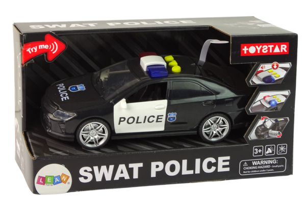 Car Police 1:14 Lights Sounds Black - Image 3