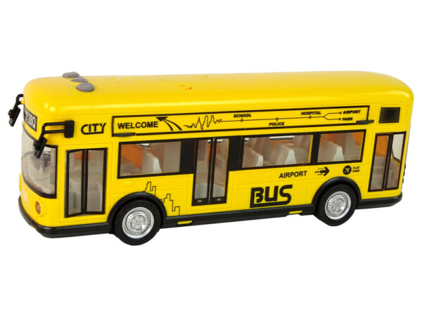 Yellow City Bus With Friction Drive 1:18 - Image 2