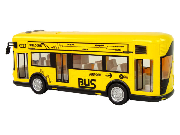 Yellow City Bus With Friction Drive 1:18 - Image 3