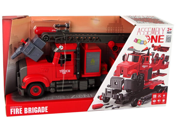 Fire Truck Fire Brigade for Unscrewing Accessories Red - Image 6