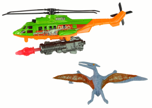 Green Helicopter Dinosaur Transport Dino Park Set - Image 2