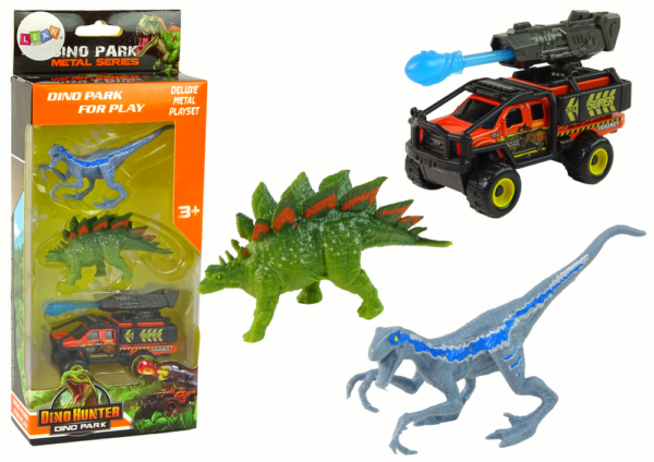 Figurice dinosaura + Auto s kompletom raketa za gađanje