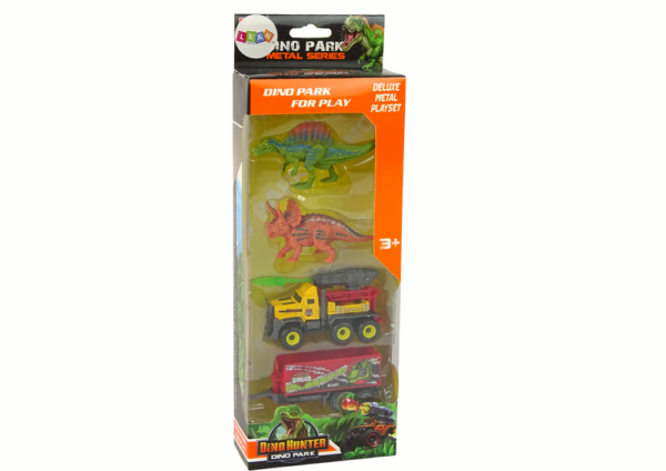 Dinosaurs Set Rocket Car With Trailer Yellow - Image 3