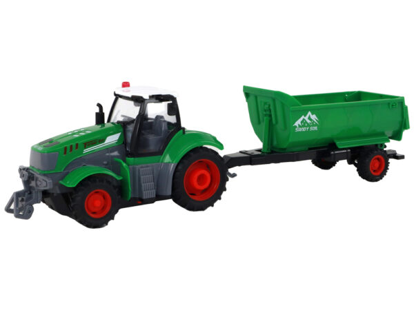 R/C Tractor with Trailer 1:24 Lights Green - Image 2