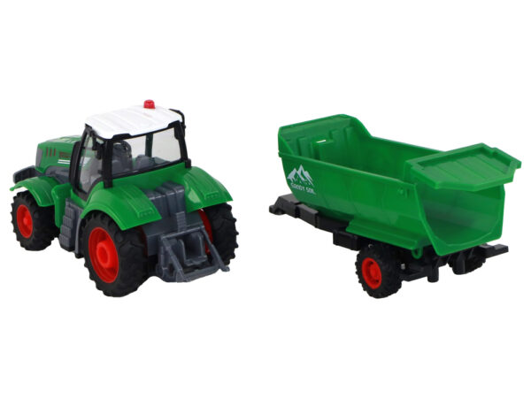 R/C Tractor with Trailer 1:24 Lights Green - Image 3