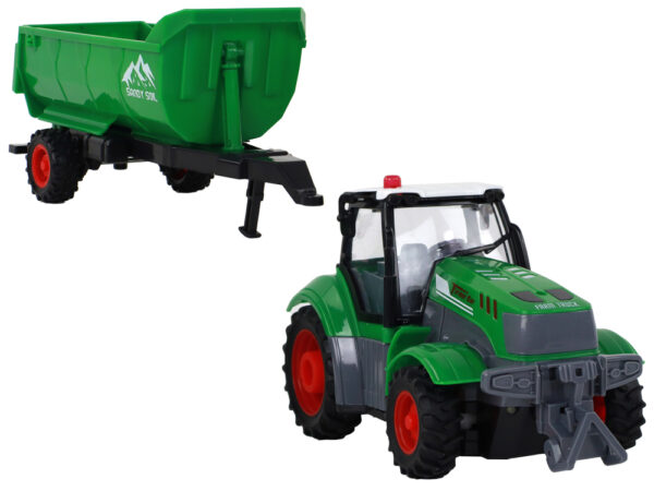 R/C Tractor with Trailer 1:24 Lights Green - Image 5