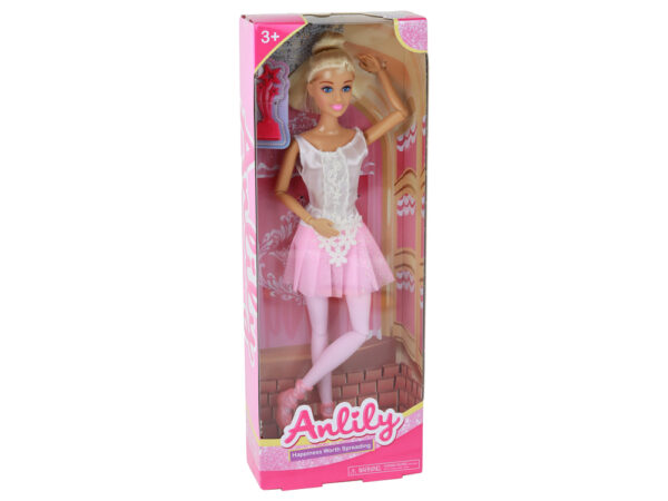 Children's Doll Anlily Ballerina Dancer Statuette Bun Pink Dress - Image 5