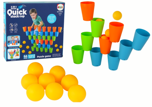 Cups Puzzle Game 3 in 1 44 Pieces