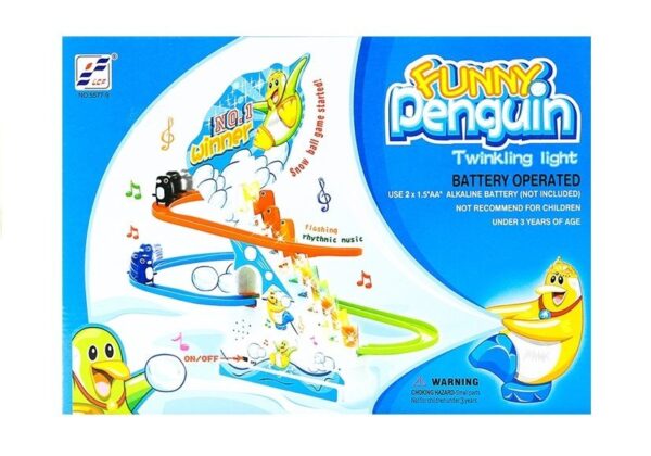 Funny Penguin Race Racer Ice Slide Track Kids Toy Lights Sounds - Image 5