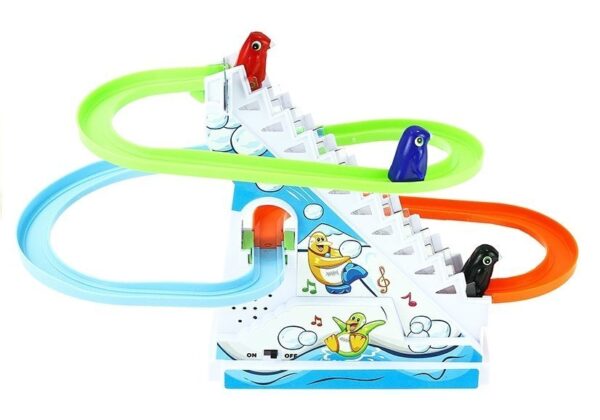 Funny Penguin Race Racer Ice Slide Track Kids Toy Lights Sounds - Image 2