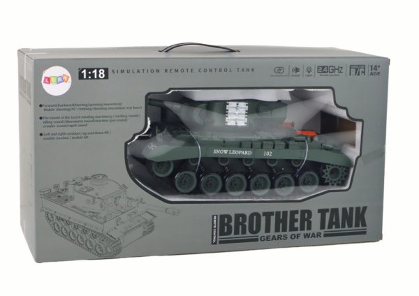 Leopard RC Tank Remote Controlled Cannon 1:18 Gray - Image 7