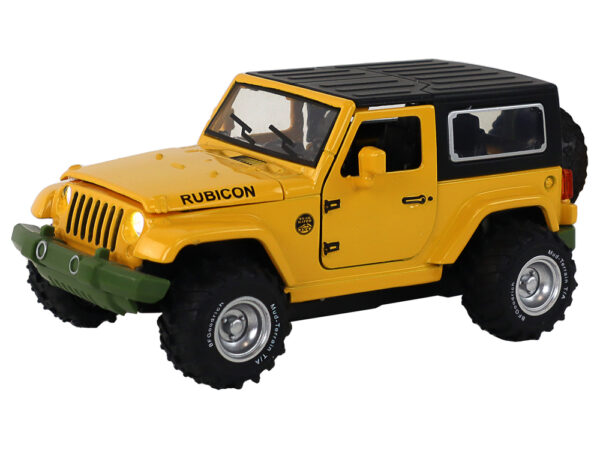 Off-Road Car Battery Powered Friction Drive Metal Yellow 1:32 - Image 2