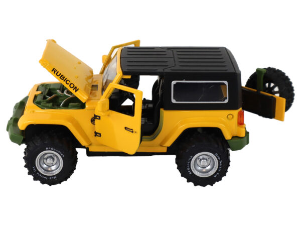 Off-Road Car Battery Powered Friction Drive Metal Yellow 1:32 - Image 4