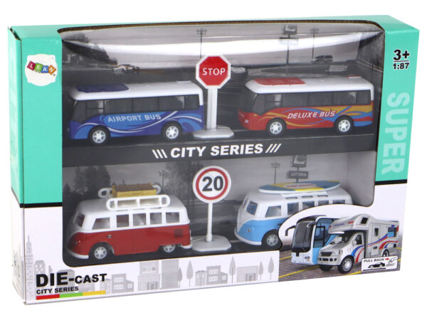 Campers Buses With Friction Drive 1:87 4 Pieces - Image 5