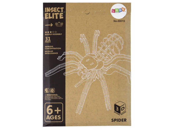 Wooden 3D Spider Puzzle Educational Combination 31 Elements - Image 4