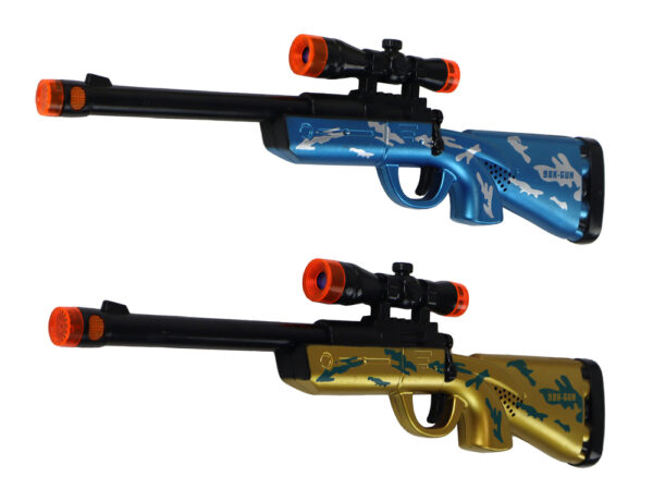 Small Rifles Pistols Sound Lights Movable Barrel Blue Gold - Image 3